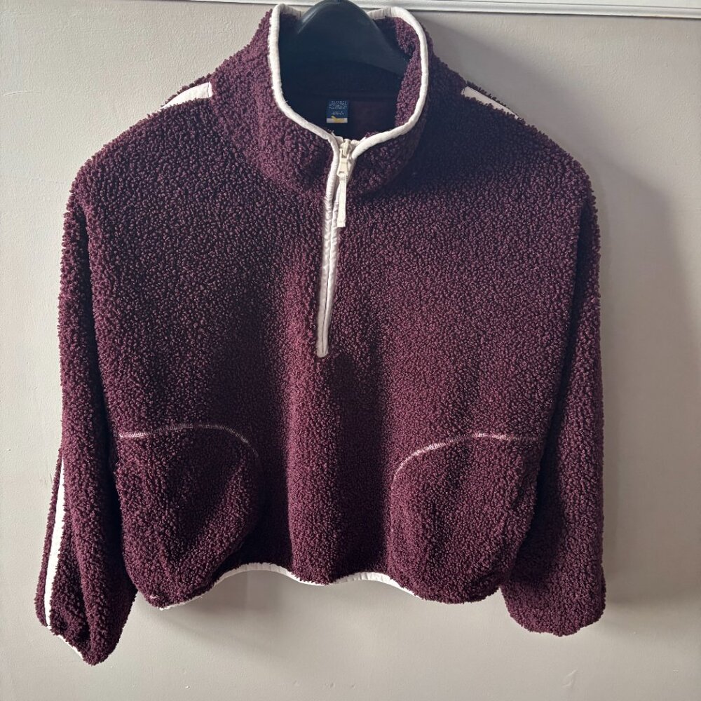 Old Navy Women Loose Sherpa Quarter-Zip Pullover SZ: Petite XL